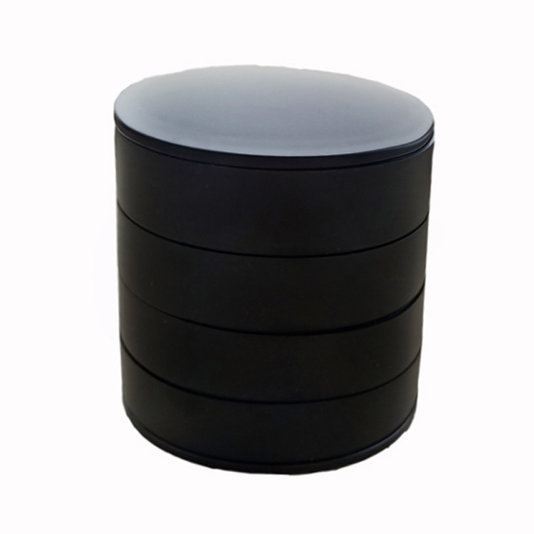 2 Pack Black Nordic Style Rotating Jewellery Storage Box 4-Layer Dustproof