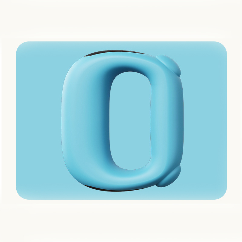 Blue Portable Fascia Massage Ring Vibration Massager with Heat and LED Display