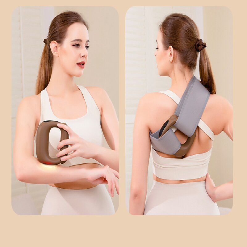 Black Portable Fascia Massage Ring Vibration Massager with Heat and LED view 6