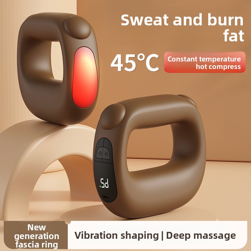 Pink Portable Fascia Massage Ring Vibration Massager with Heat and LED Display view 2