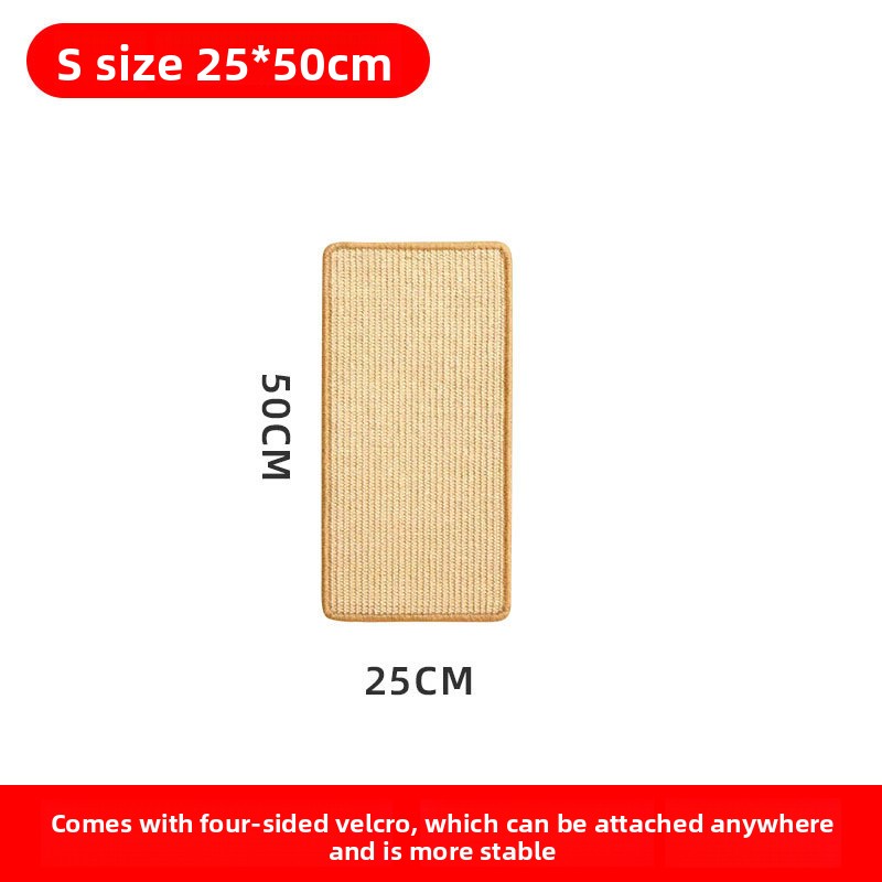 3-PCS Self-Adhesive Sisal Cat Scratching Mat Vertical Wall Mounted Scratcher