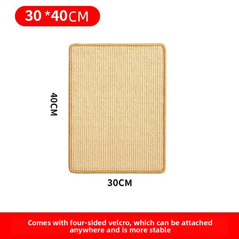 3-PCS Self-Adhesive Sisal Cat Scratching Mat Vertical Wall Mounted Scratcher