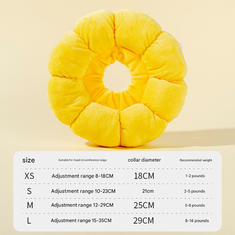 3-Pcs Soft Yellow Sunflower Elizabethan Collar Adjustable Pet Cone for Cats view 4