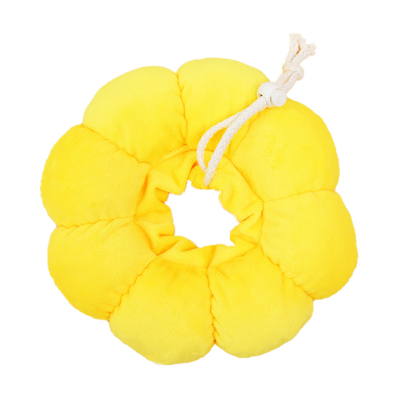 3-Pcs Soft Yellow Sunflower Elizabethan Collar Adjustable Pet Cone for Cats — image 1