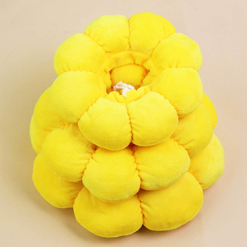 3-Pcs Soft Yellow Sunflower Elizabethan Collar Adjustable Pet Cone for Cats view 3