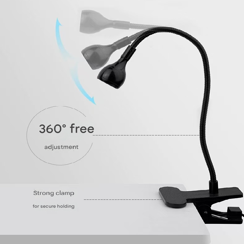 Silver 3W UV LED Gel Nail Curing Lamp Clip On Flexible Gooseneck Light 4 view 3