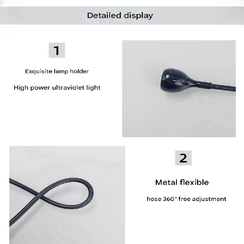 Silver 3W UV LED Gel Nail Curing Lamp Clip On Flexible Gooseneck Light 4 view 5