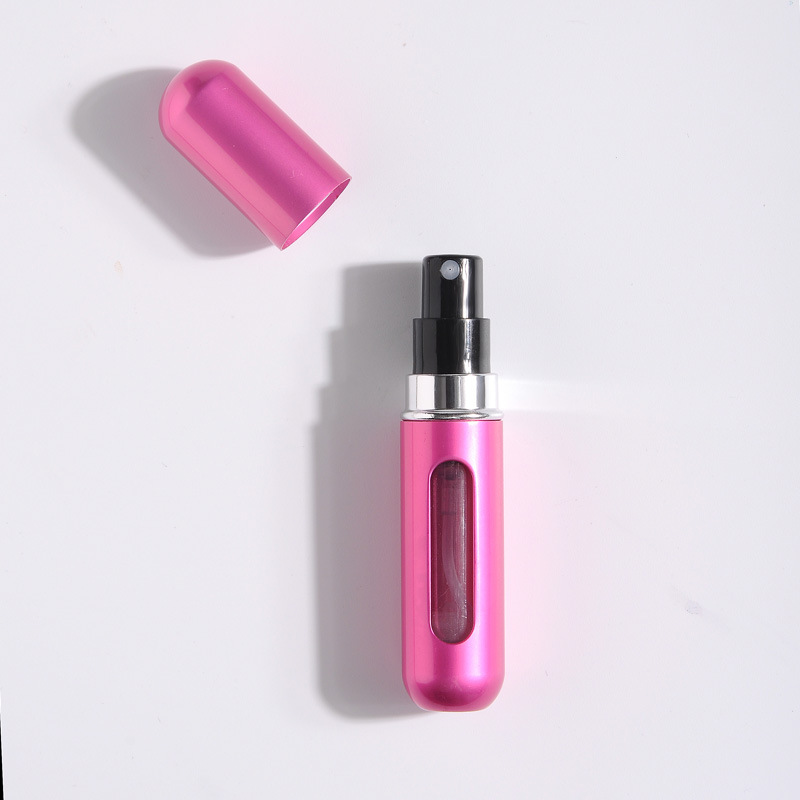 5-Pcs Rose red 5ml Refillable Perfume Atomizer Portable Bottom Fill Travel