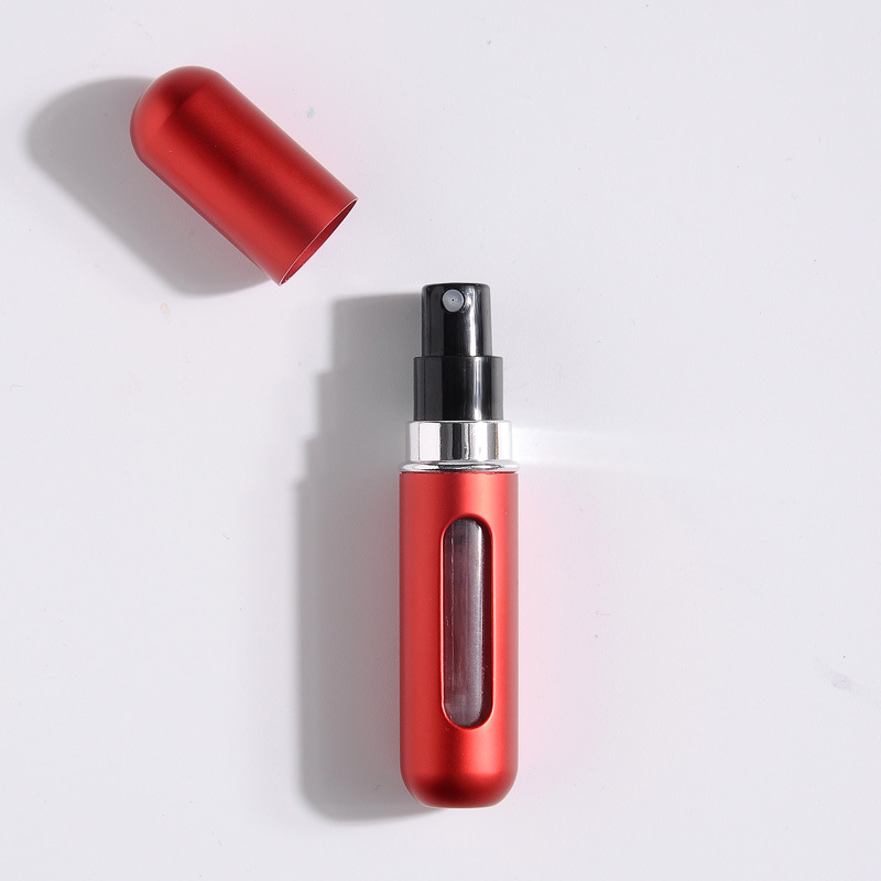 5-Pcs Red 5ml Refillable Perfume Atomizer Portable Bottom Fill Travel Spray