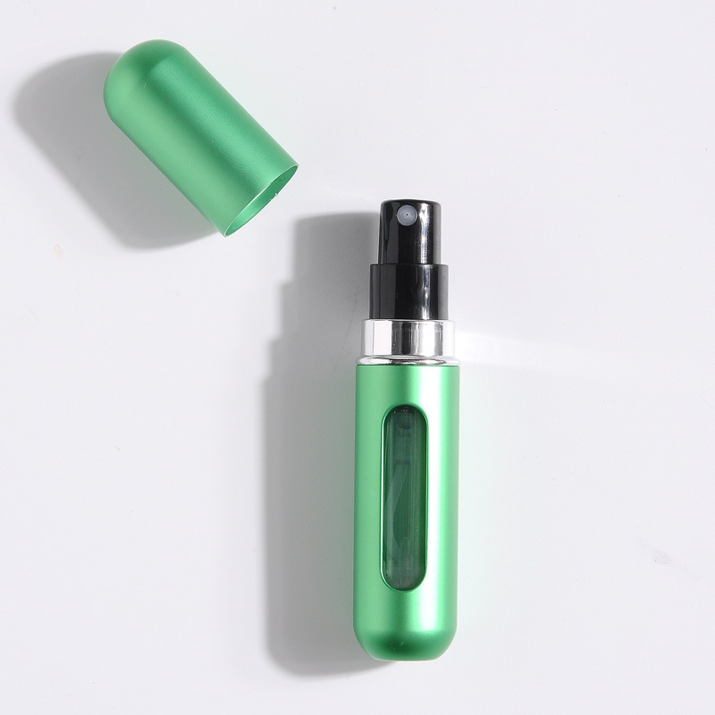 5-Pcs Green 5ml Refillable Perfume Atomizer Portable Bottom Fill Travel Spray
