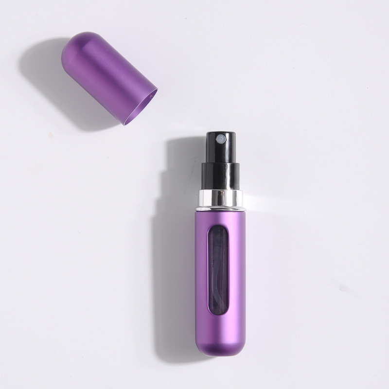 5-Pcs Purple 5ml Refillable Perfume Atomizer Portable Bottom Fill Travel Spray