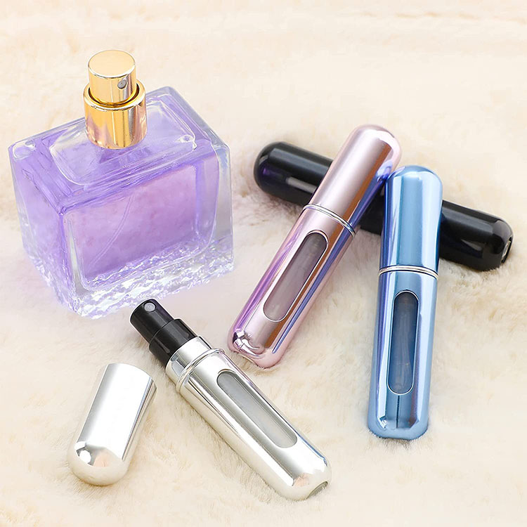 5-Pcs Purple 5ml Refillable Perfume Atomizer Portable Bottom Fill Travel Spray view 5