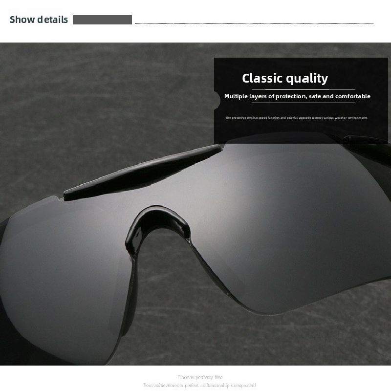 2-PCS Bright black frame with blue mercury Men's Sports Cycling Sunglasses view 4