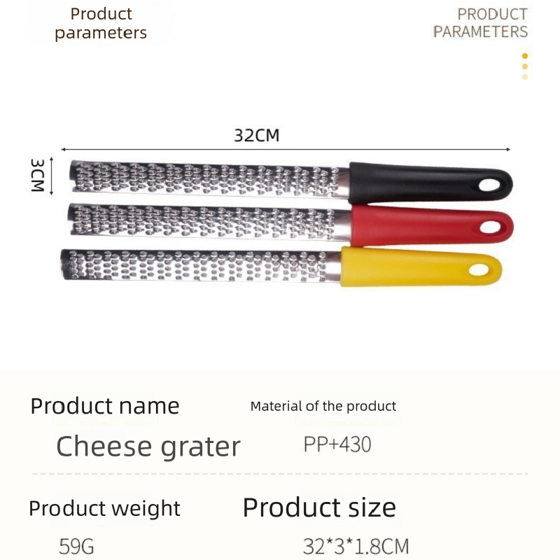 3-PCS Red Stainless Steel Lemon Zester and Cheese Grater 32cm Long view 5