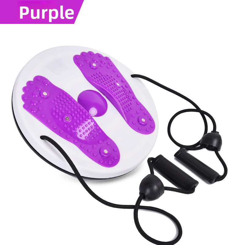 Purple Magnetic Waist Twisting Disc with Resistance Bands Portable Fitness