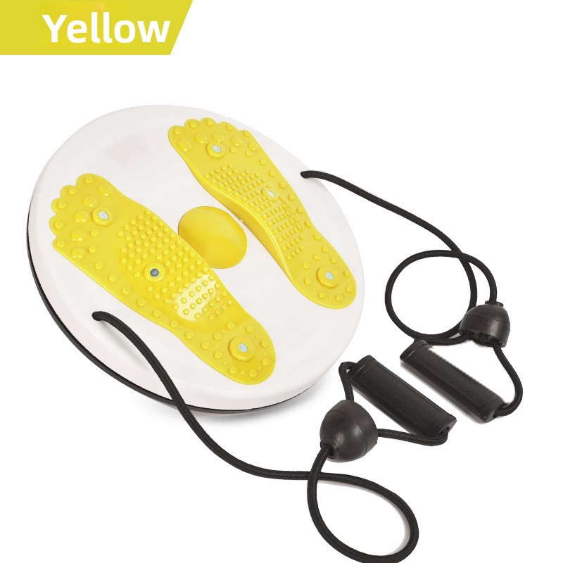 Yellow Magnetic Waist Twisting Disc with Resistance Bands Portable Fitness
