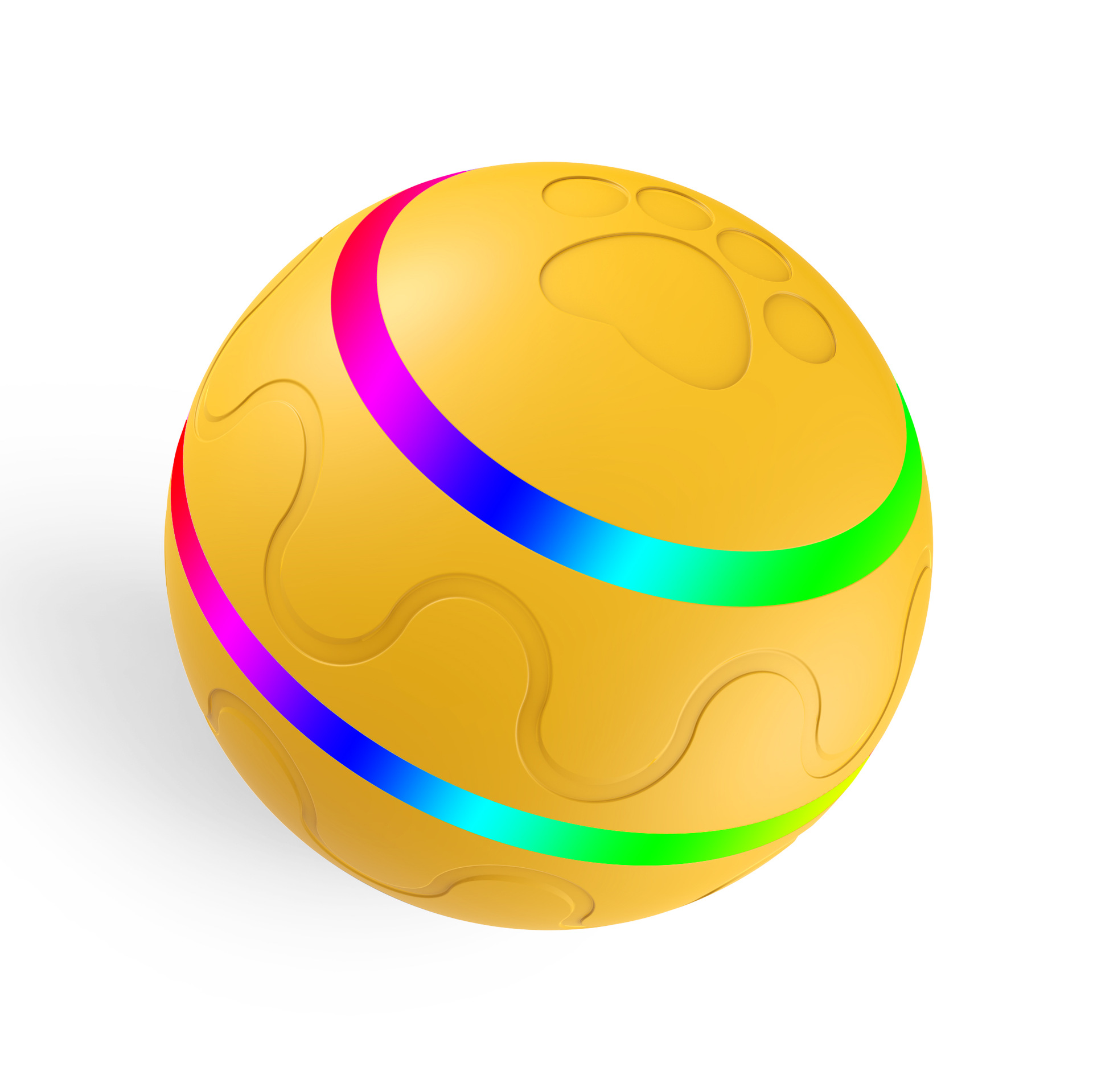 Yellow Durable TPU Smart Interactive Electric Pet Toy Ball - Automatic
