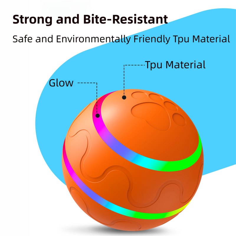 Yellow Durable TPU Smart Interactive Electric Pet Toy Ball With Remote view 2