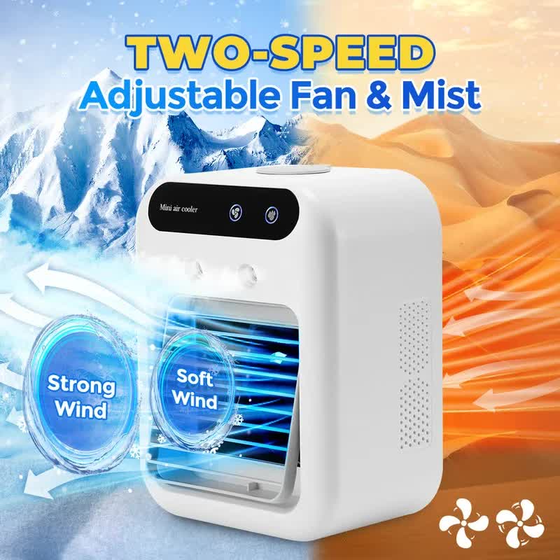 Portable 500ml Large-Capacity Air Cooler Fan - 9-Blade Strong Wind & view 2