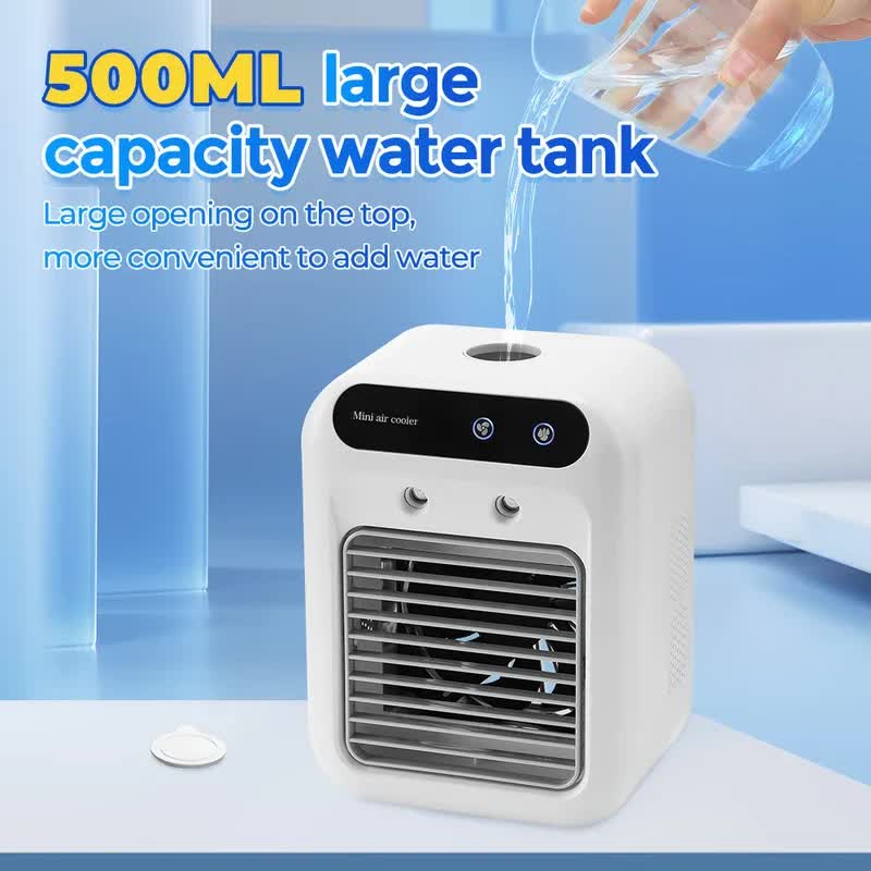 Portable 500ml Large-Capacity Air Cooler Fan - 9-Blade Strong Wind & view 3