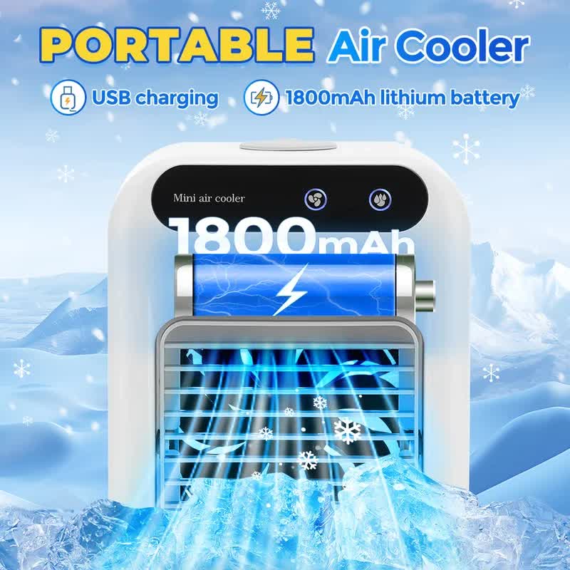 Portable 500ml Large-Capacity Air Cooler Fan - 9-Blade Strong Wind & view 4