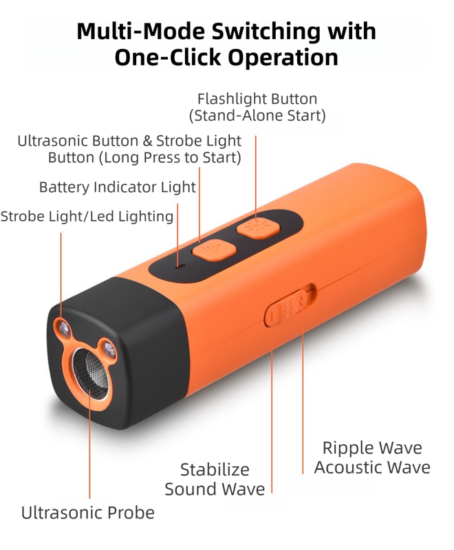 Portable Single-Head Ultrasonic Dog Repeller & Trainer with LED Flashlight view 6
