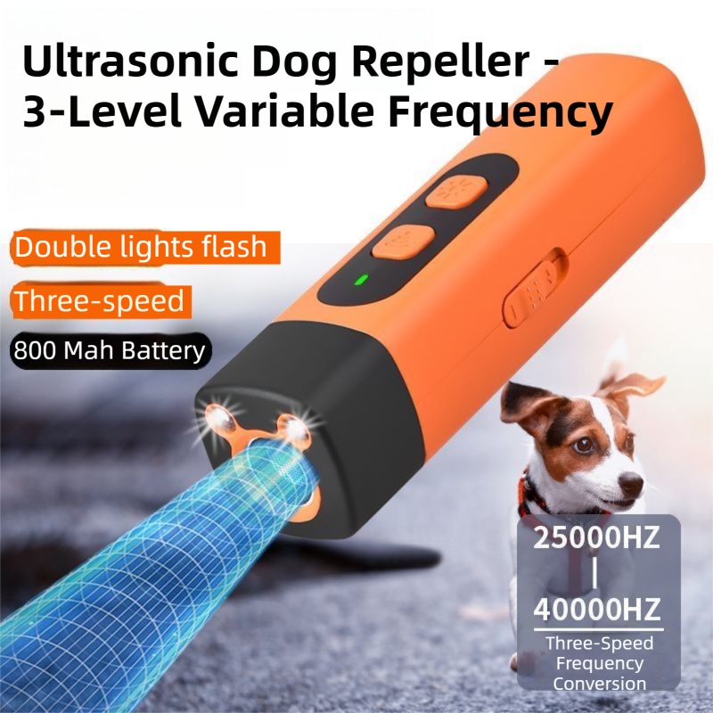 Portable Double-Head Ultrasonic Dog Repeller & Trainer with LED Flashlight view 3
