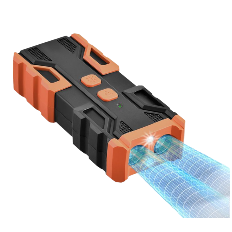 Portable Double-Head Mech Model Ultrasonic Dog Repeller & Trainer with LED
