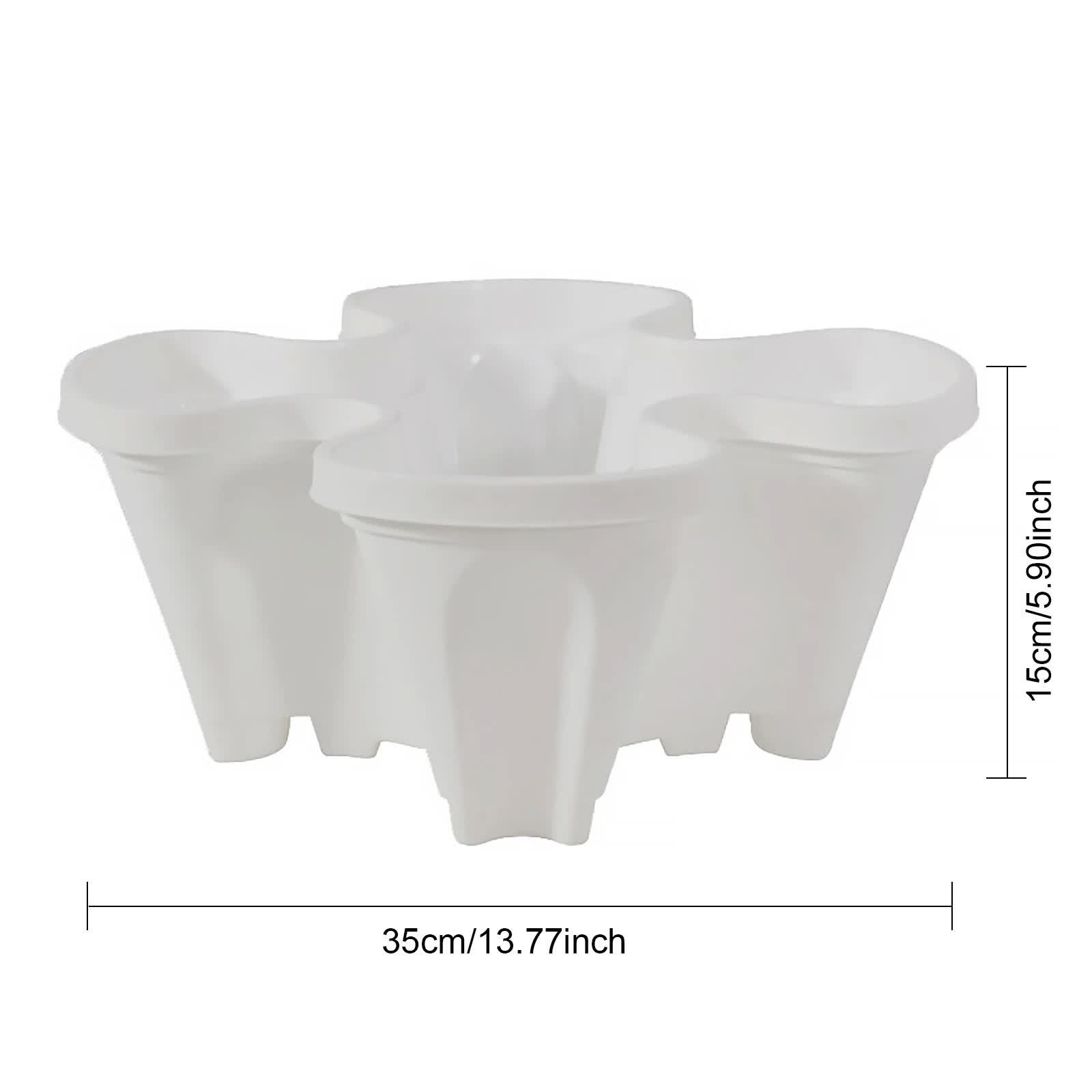 Beige 3-Tier Stackable Strawberry & Vegetable Planter with Mobile Wheel Tray view 10