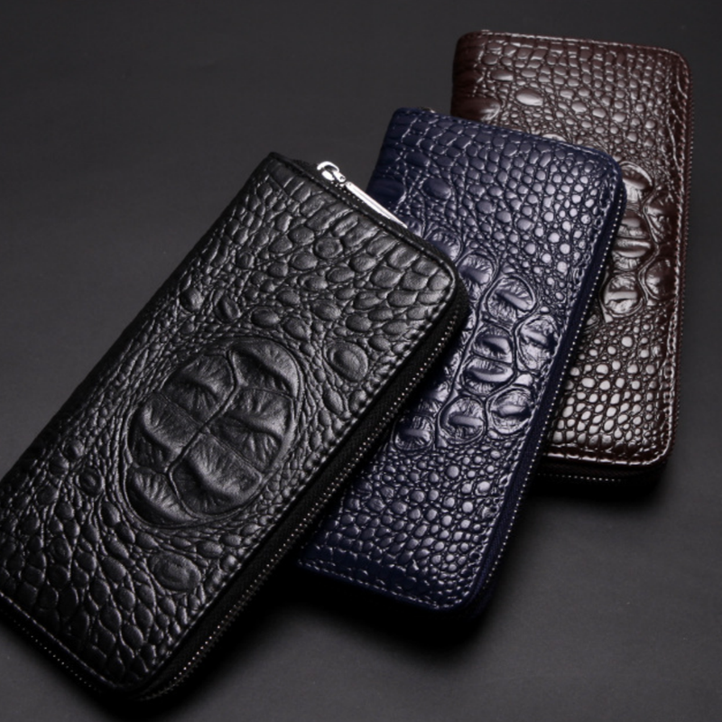 Blue Men's Luxury Crocodile Embossed PU Leather Briefcase(39 x 8 x 28 CM) With view 3