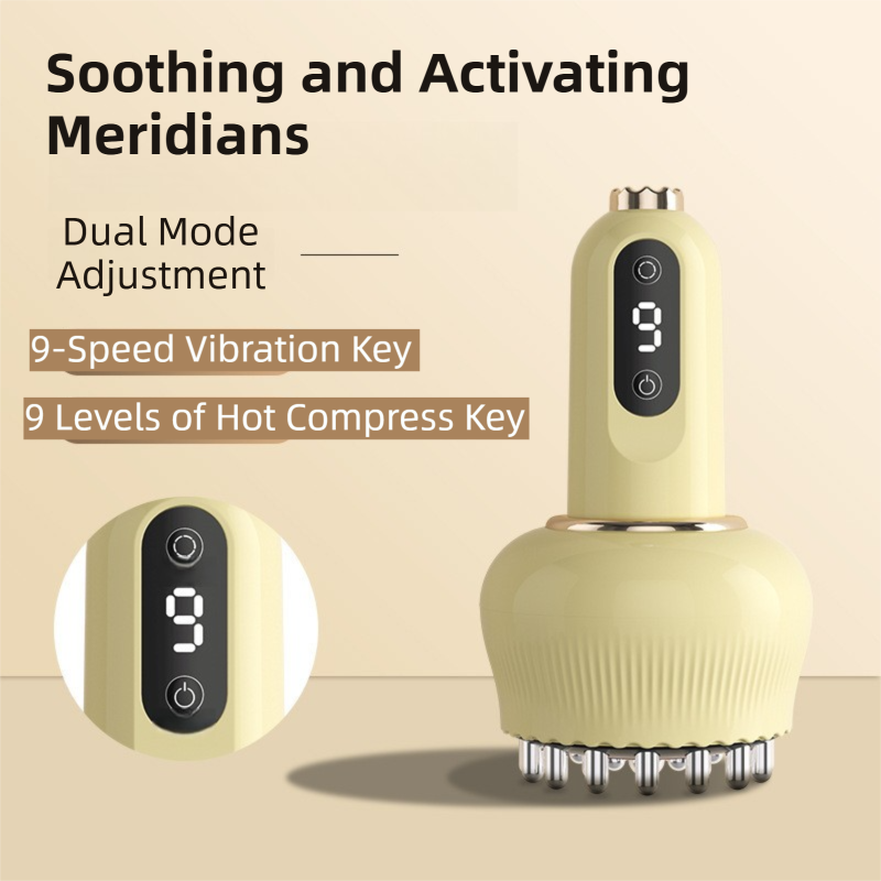 2-in-1 Portable Electric Gua Sha Meridian Massager Tool - 9-Gear Vibration & view 2