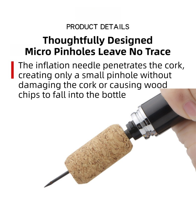 Red Pen-Style Air Pressure Wine Bottle Opener with Vacuum Wine Stopper Set view 2