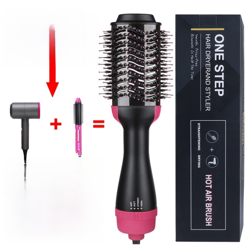 2-in-1 Black-Green Negative Ion Hot Air Styler Brush - 7-Level Temp & 3-Gear Speed view 7
