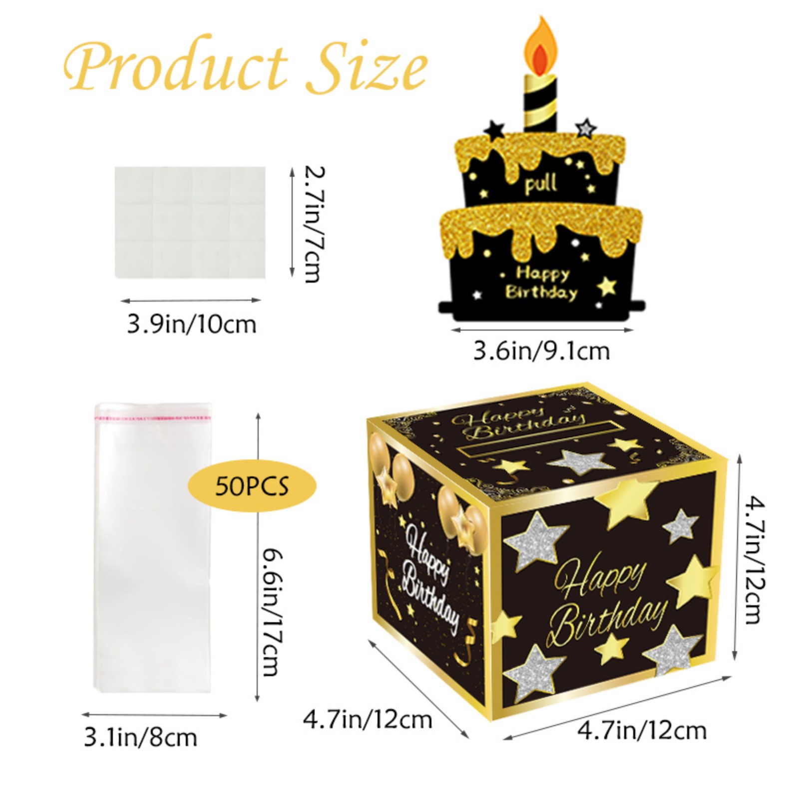 02 Black-Gold Christmas Surprise Money Pull Box - Double-Layer Digital Design view 3
