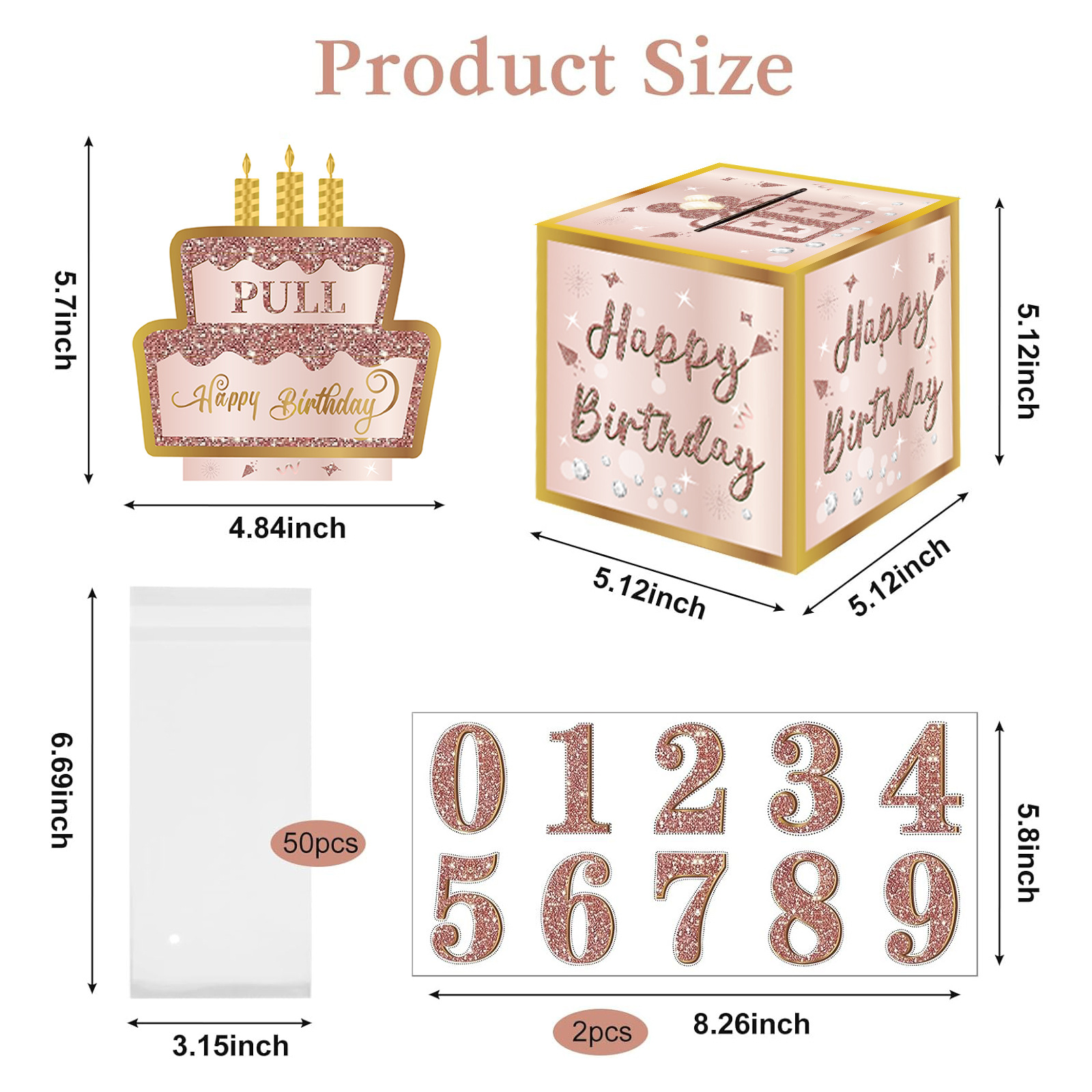 01 Pink-Gold Christmas Surprise Money Pull Box - Double-Layer Digital Design view 4
