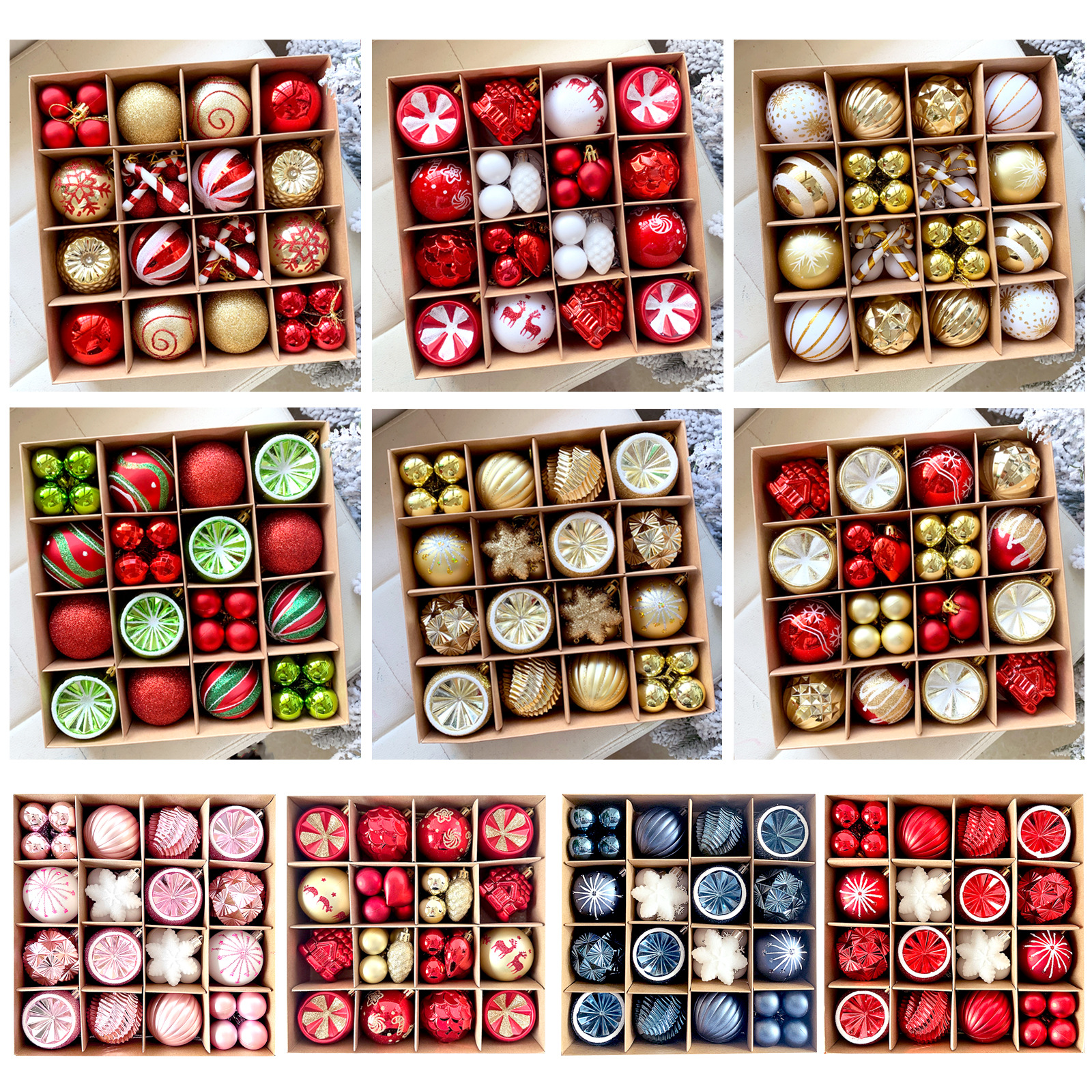 MJXK46-20Y Christmas Decorative Balls Set(24x24x6CM) - Shatterproof Plastic view 2