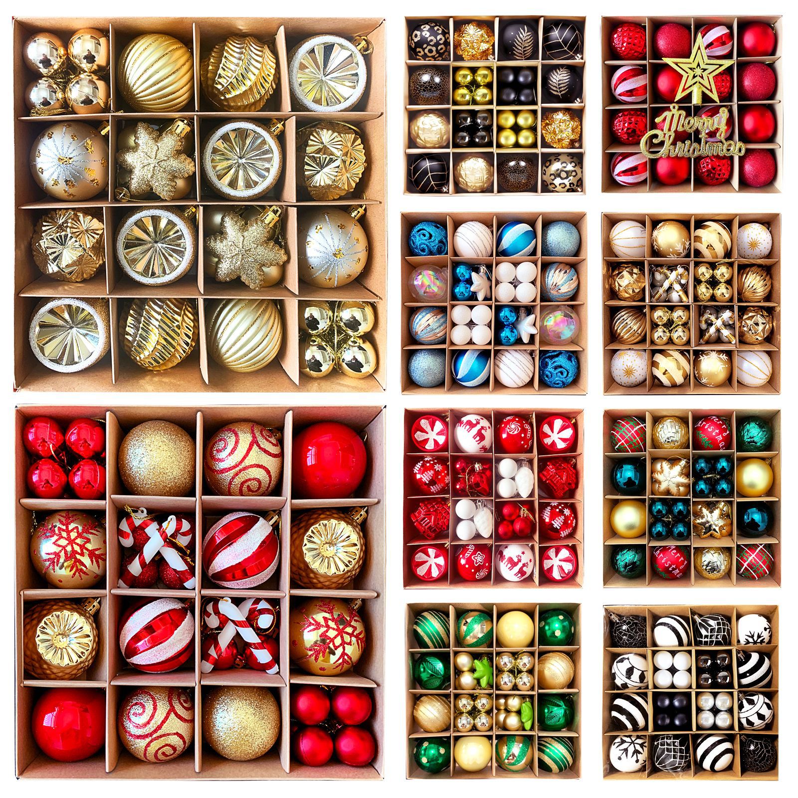 MJXK46-20Y Christmas Decorative Balls Set(24x24x6CM) - Shatterproof Plastic view 3
