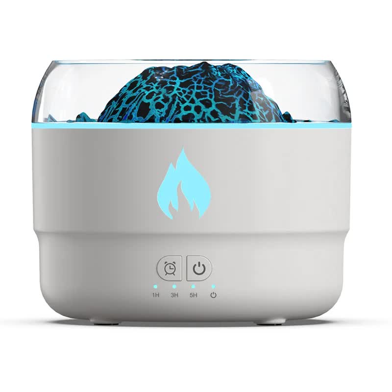 167 White Simulation Volcano Diffuser & Humidifier - Smart Timer Ultrasonic