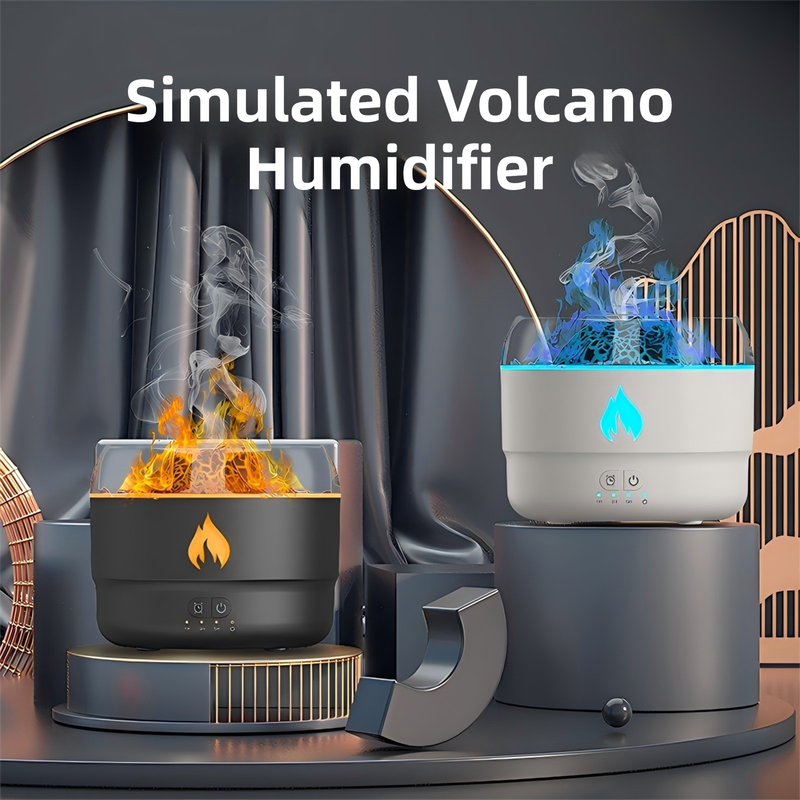 167 White Simulation Volcano Diffuser & Humidifier - Smart Timer Ultrasonic view 3