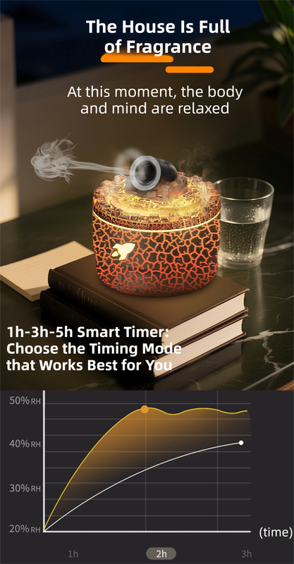167 White Simulation Volcano Diffuser & Humidifier - Smart Timer Ultrasonic view 5