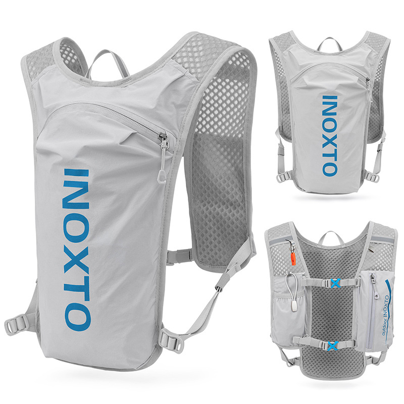 Grey-Blue 5L Ultra-Light Hydration Running Vest - Quick-Dry Trail Running &