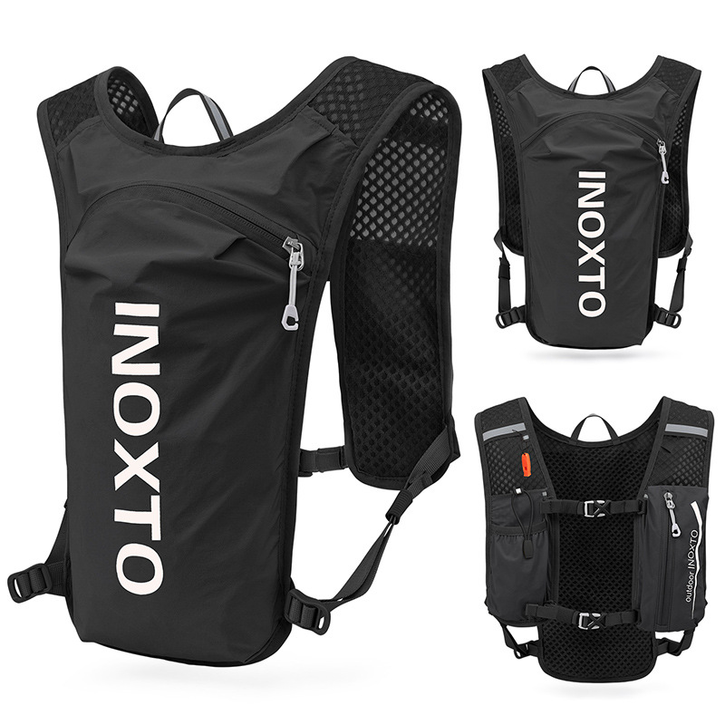 Black-White 5L Ultra-Light Hydration Running Vest - Quick-Dry Trail Running &