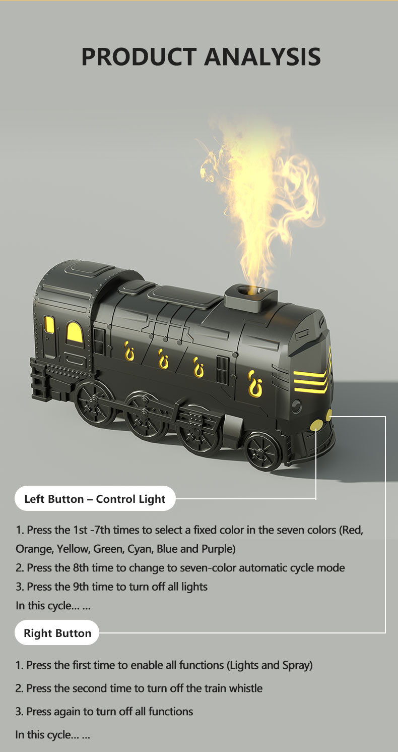War-Armor Ultrasonic Train Humidifier & Aroma Diffuser - Large & Fine Mist Output view 6