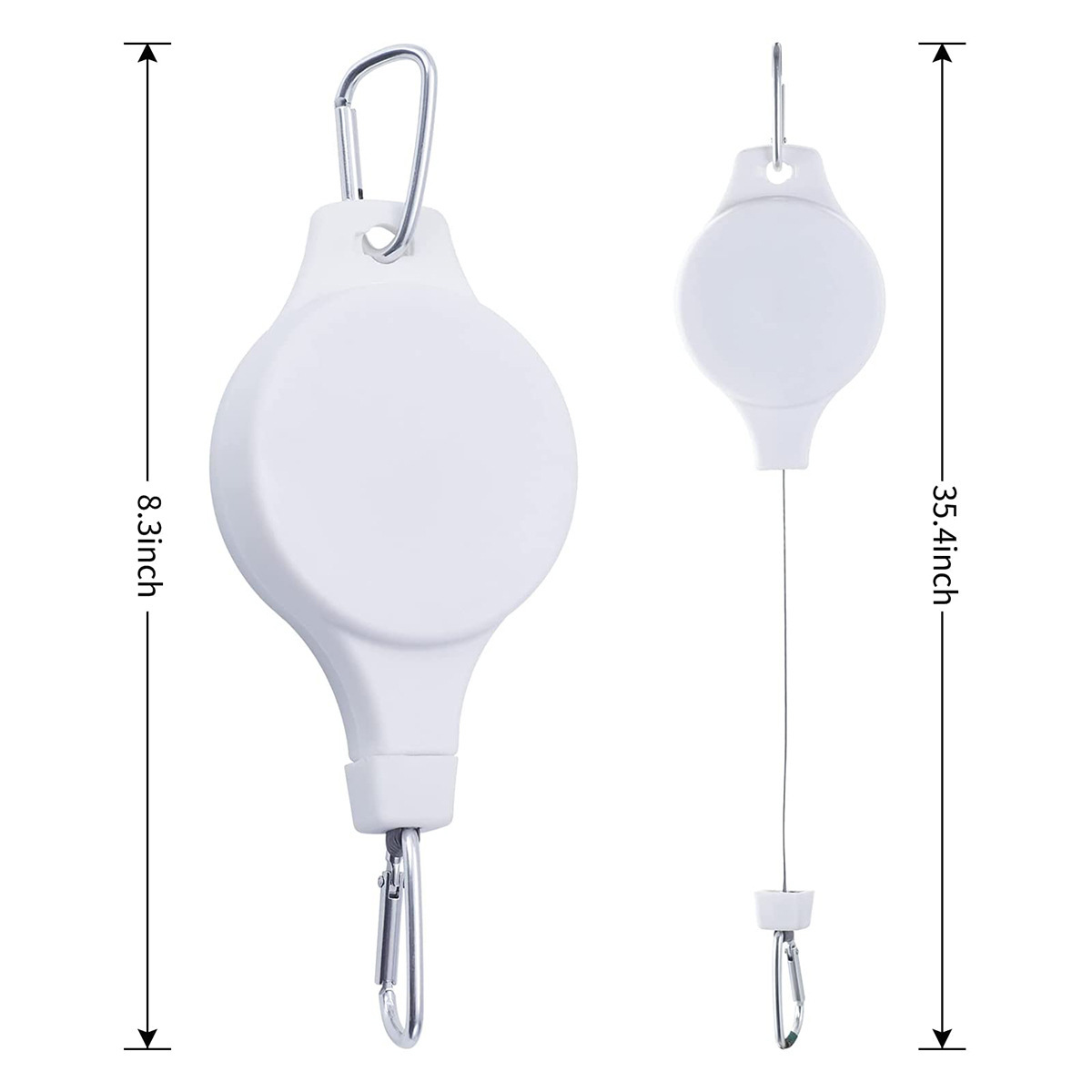 3PCS Black + 3PCS White Retractable Hanging Basket Pulley System & 6PCS Heavy view 4