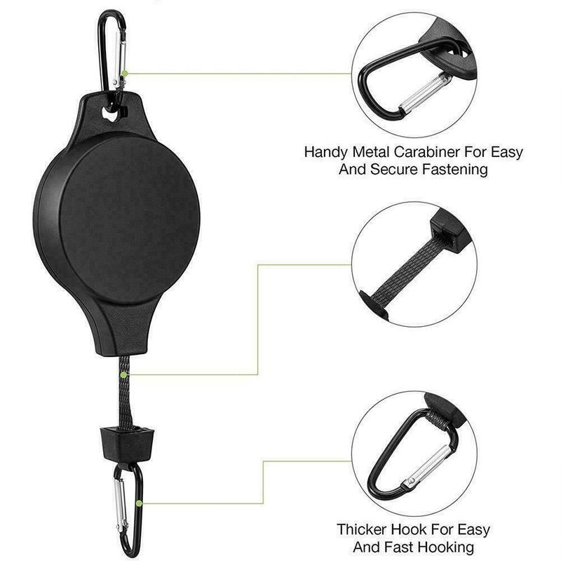3PCS Black Retractable Hanging Basket Pulley System & 3PCS Heavy Duty view 2