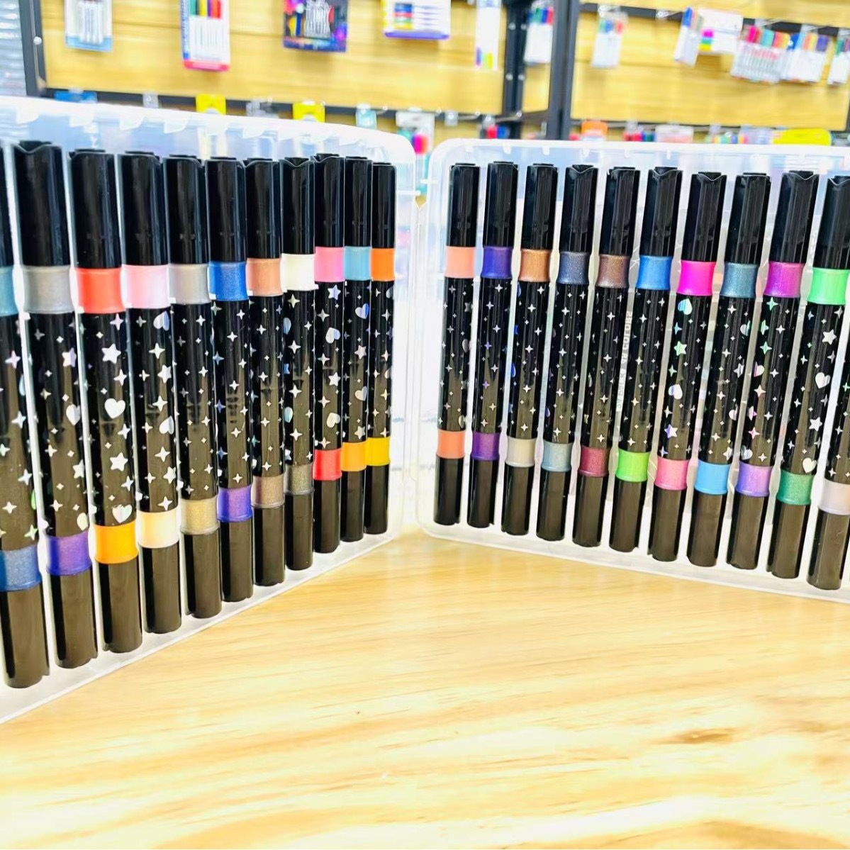 36 Pack Dual-Tip Glitter Flash Marker Pens - 72 Color Soft Brush & Fine Tip Set view 5