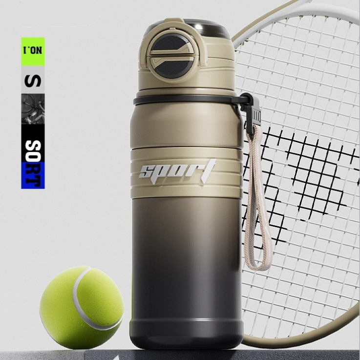 Brown 680ml Large Capacity Sports Insulated Tumbler - 316 Stainless Steel