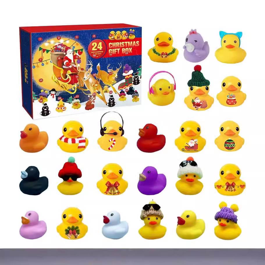 Christmas Rubber Duck Advent Calendar - 24 Days Countdown with Giraffe Themed