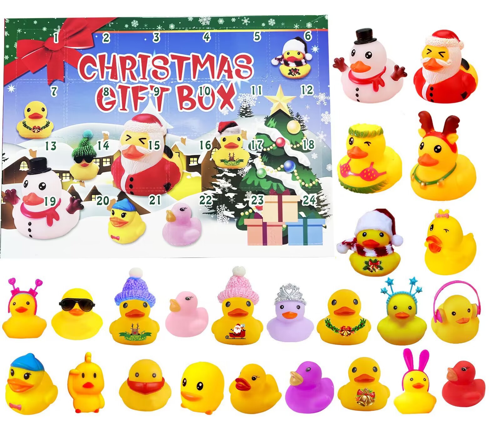 Creative Christmas Rubber Duck Advent Calendar - 24 Unique Festive Mini Duck view 2