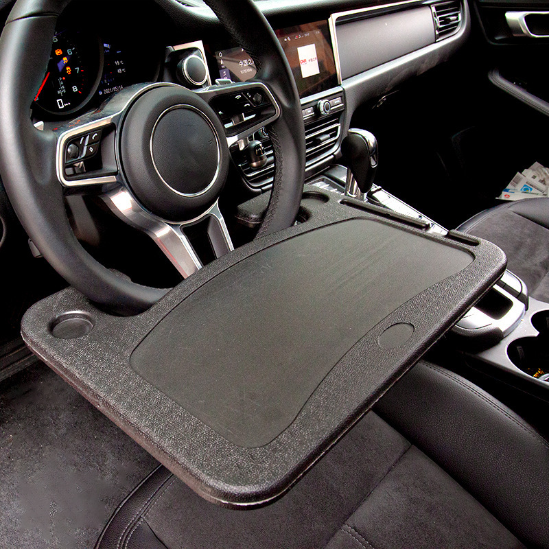 Grey Multi-Functional Car Steering Wheel Tray - Portable Auto Desk for Eating view 6
